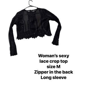 Lace crop top blouse